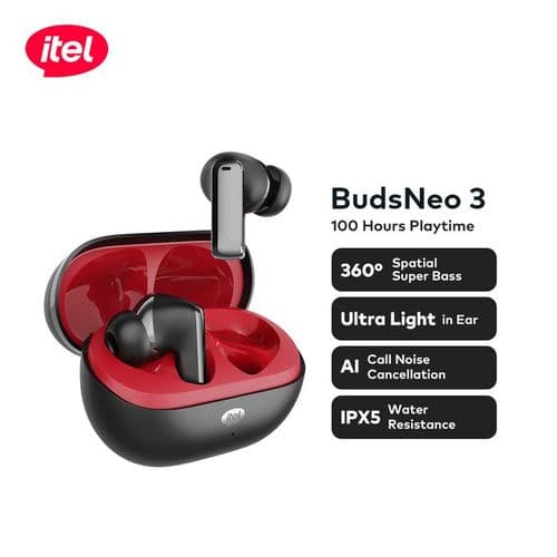 itel TWS BUDSNEO 3 Earbuds Earpods ENC Black