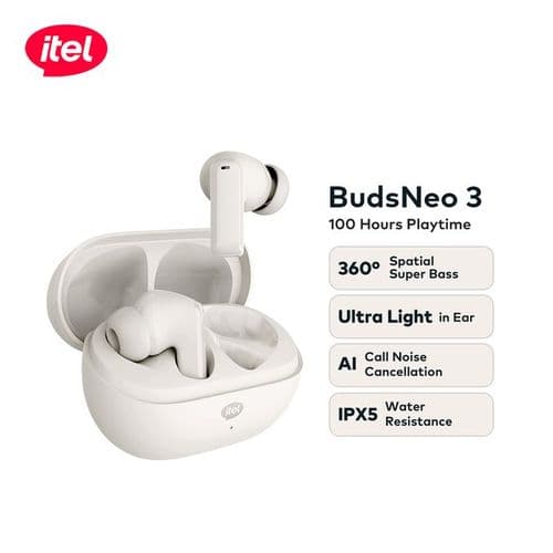 itel Buds Neo 3 Super Bass ENC BT 5.3 100 Hours On Earbuds